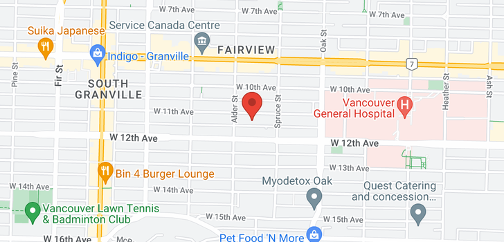 map of 604 1166 W 11TH AVENUE